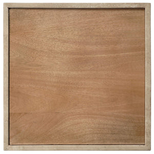 Safavieh Leslianne Natural Travertine Wood Square Side Table Minimalist Living Room Accent SFV5779A
