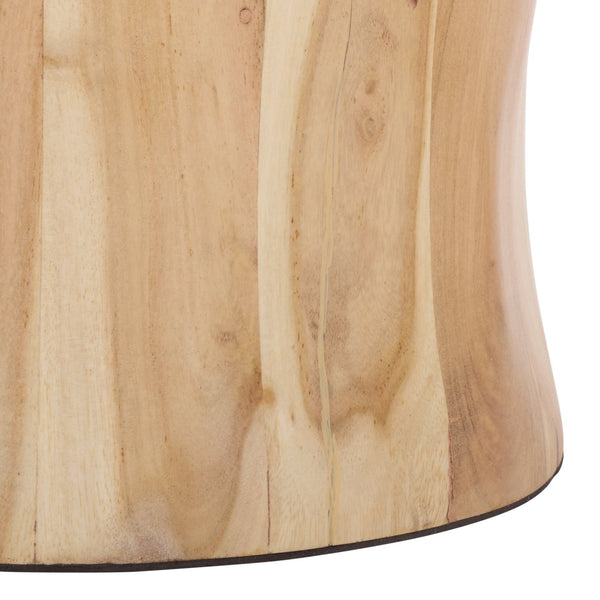 Jennamira Travertine-Top Accent Table With Solid Wood Base, Compact Elegant Side Table For Home (96)