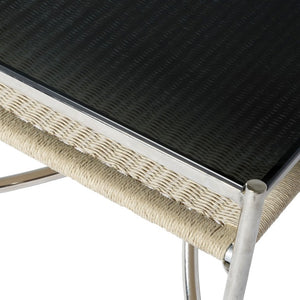 Safavieh Jackiette Tempered Black Glass Coffee Table with Sleek Silver Metal Frame for Modern Living SFV5783A