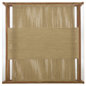 Gerard Square Wood And Glass Coffee Table With Tempered Top, Solid Frame, Low-Profile 47X47x15in