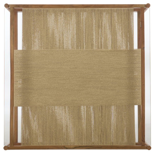 Gerard Square Wood And Glass Coffee Table With Tempered Top, Solid Frame, Low-Profile 47X47x15in