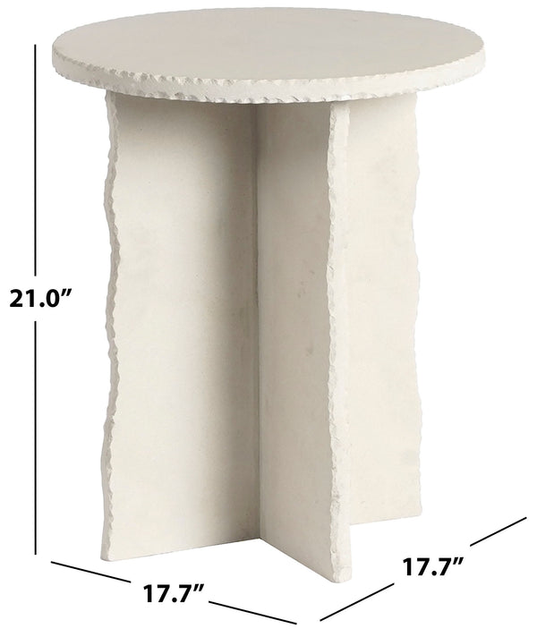 Raybrook Mint Sandstone Accent Table — Minimal Cylindrical Side Table, Natural Texture, Versatile Decor