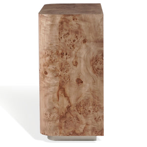 Celestanno Modern Veneer Bar Cabinet With Unique Natural Grain, Metal Accents, Compact Storage Focal Point