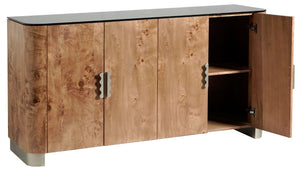 Safavieh Celestanno Burl Veneer Sideboard with Silver Metal Accents for Dining or Entryway SFV5789A