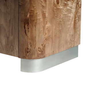 Safavieh Celestanno Burl Veneer Sideboard with Silver Metal Accents for Dining or Entryway SFV5789A