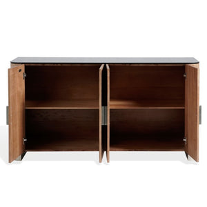 Safavieh Celestanno Burl Veneer Sideboard with Silver Metal Accents for Dining or Entryway SFV5789A