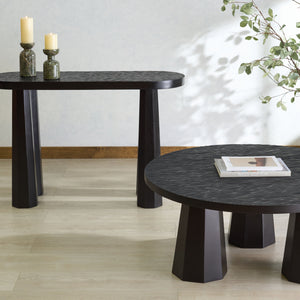 Safavieh Petraclara Wood Console Table - Elegant Black Finish For Stylish Entryway & Living Room Decor Black Wood Sfv5791a