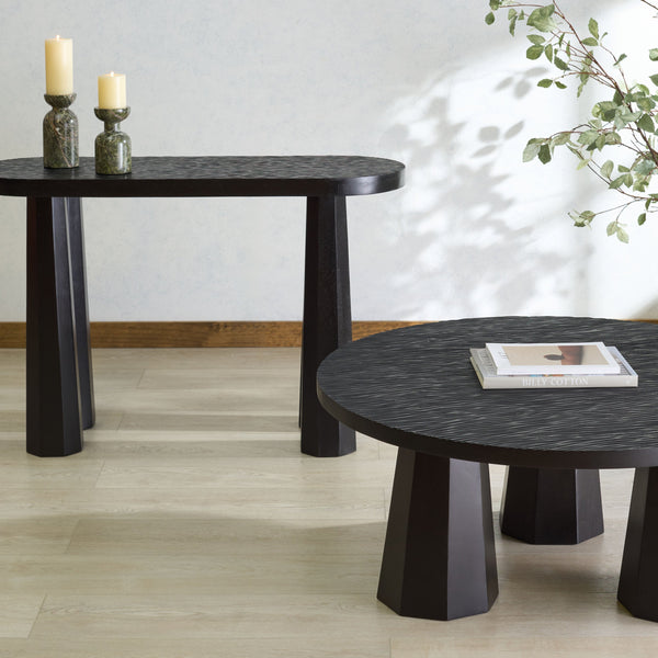 Safavieh Petraclara Wood Console Table - Elegant Black Finish For Stylish Entryway & Living Room Decor Black Wood Sfv5791a