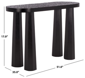 Safavieh Petraclara Wood Console Table - Elegant Black Finish For Stylish Entryway & Living Room Decor Black Wood Sfv5791a
