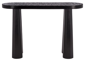 Safavieh Petraclara Wood Console Table - Elegant Black Finish For Stylish Entryway & Living Room Decor Black Wood Sfv5791a