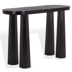 Safavieh Petraclara Wood Console Table - Elegant Black Finish For Stylish Entryway & Living Room Decor Black Wood Sfv5791a