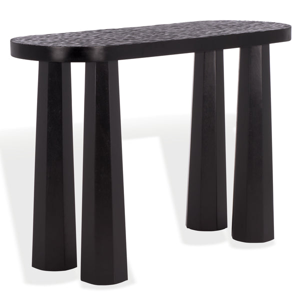 Safavieh Petraclara Wood Console Table - Elegant Black Finish For Stylish Entryway & Living Room Decor Black Wood Sfv5791a