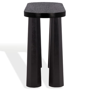 Safavieh Petraclara Wood Console Table - Elegant Black Finish For Stylish Entryway & Living Room Decor Black Wood Sfv5791a