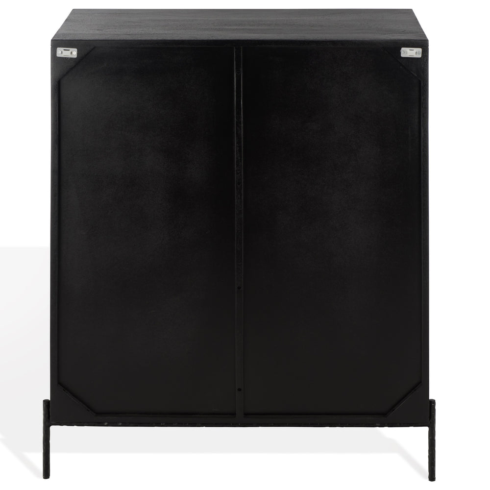 Gianella Wood And Metal Chest — Modern Industrial Storage Cabinet With Matte Metal Frame, Spacious Interior