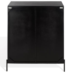 Gianella Wood And Metal Chest — Modern Industrial Storage Cabinet With Matte Metal Frame, Spacious Interior