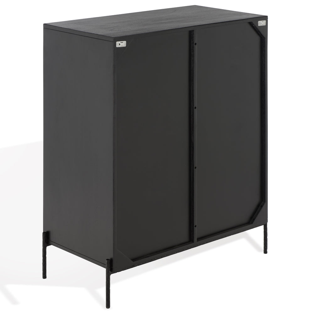 Gianella Wood And Metal Chest — Modern Industrial Storage Cabinet With Matte Metal Frame, Spacious Interior