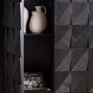 Gianella Wood And Metal Chest — Modern Industrial Storage Cabinet With Matte Metal Frame, Spacious Interior