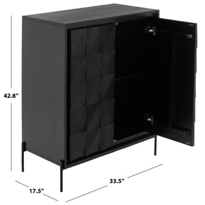 Gianella Wood And Metal Chest — Modern Industrial Storage Cabinet With Matte Metal Frame, Spacious Interior