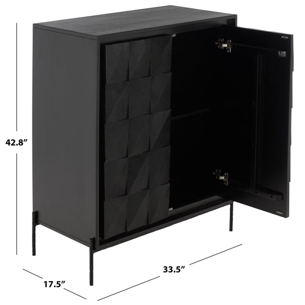 Gianella Wood And Metal Chest — Modern Industrial Storage Cabinet With Matte Metal Frame, Spacious Interior