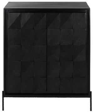 Gianella Wood And Metal Chest — Modern Industrial Storage Cabinet With Matte Metal Frame, Spacious Interior