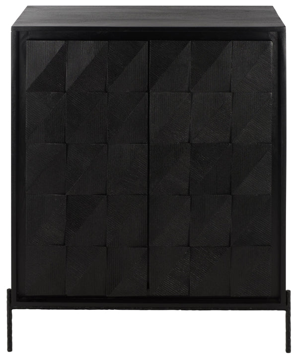 Gianella Wood And Metal Chest — Modern Industrial Storage Cabinet With Matte Metal Frame, Spacious Interior