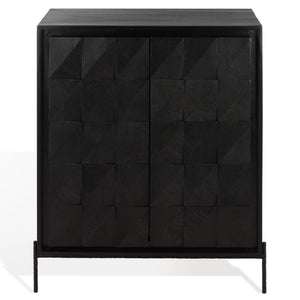 Gianella Wood And Metal Chest — Modern Industrial Storage Cabinet With Matte Metal Frame, Spacious Interior