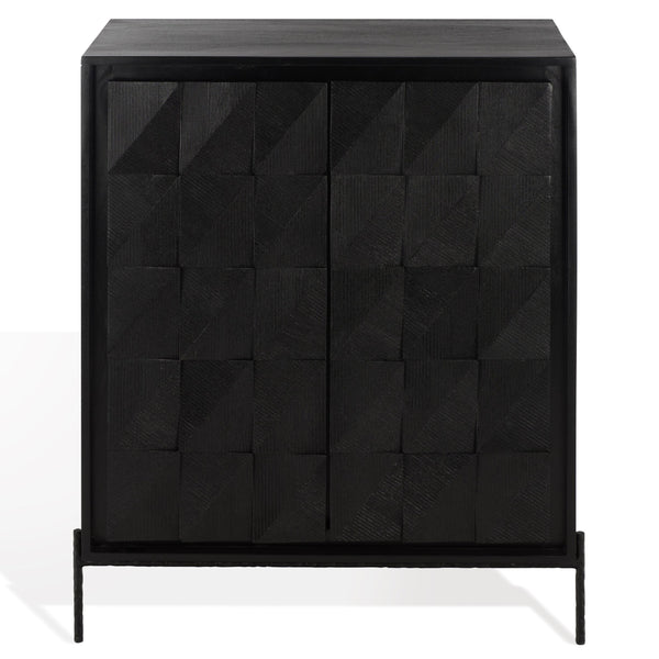 Gianella Wood And Metal Chest — Modern Industrial Storage Cabinet With Matte Metal Frame, Spacious Interior