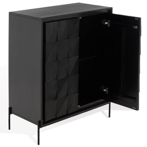 Gianella Wood And Metal Chest — Modern Industrial Storage Cabinet With Matte Metal Frame, Spacious Interior