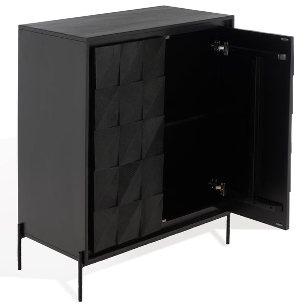 Gianella Wood And Metal Chest — Modern Industrial Storage Cabinet With Matte Metal Frame, Spacious Interior