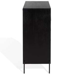 Gianella Wood And Metal Chest — Modern Industrial Storage Cabinet With Matte Metal Frame, Spacious Interior