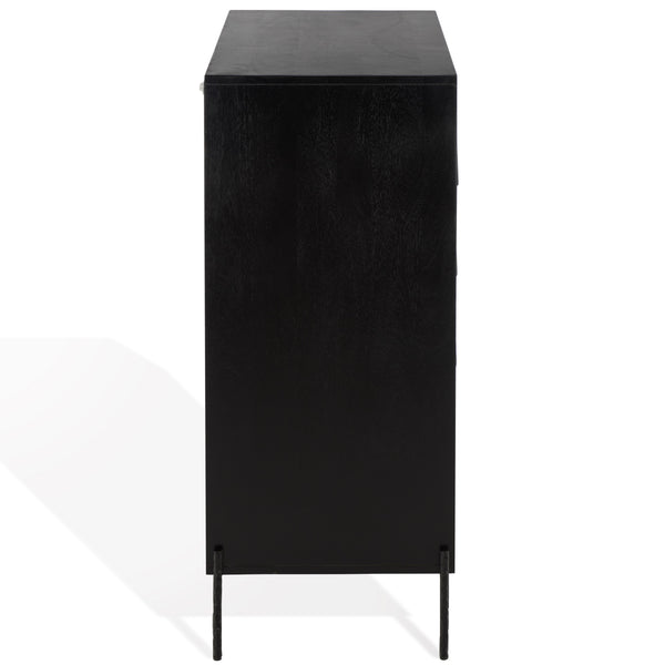 Gianella Wood And Metal Chest — Modern Industrial Storage Cabinet With Matte Metal Frame, Spacious Interior