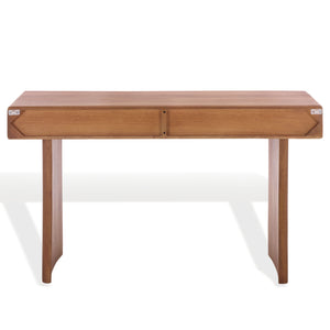 Finley Solid-Wood 2-Drawer Desk With Generous Work Surface, Smooth-Glide Storage & Timeless Grain Finish