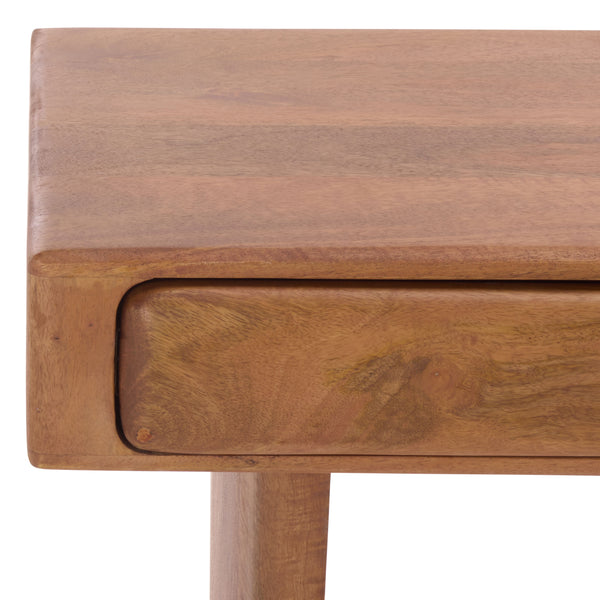 Finley Solid-Wood 2-Drawer Desk With Generous Work Surface, Smooth-Glide Storage & Timeless Grain Finish