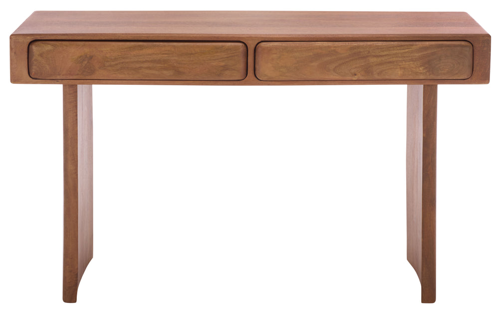 Finley Solid-Wood 2-Drawer Desk With Generous Work Surface, Smooth-Glide Storage & Timeless Grain Finish