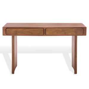 Finley Solid-Wood 2-Drawer Desk With Generous Work Surface, Smooth-Glide Storage & Timeless Grain Finish