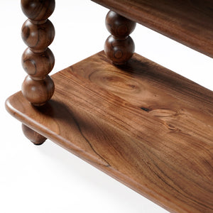 Norbert Solid Wood 2-Shelf Console Table, Slim Entryway Organizer With Open Storage And Grain Finish