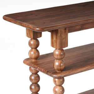 Norbert Solid Wood 2-Shelf Console Table, Slim Entryway Organizer With Open Storage And Grain Finish