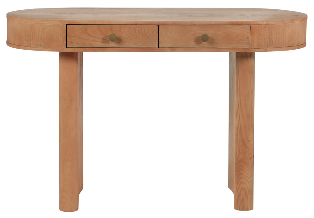 Safavieh Gialana Oval Wood Writing Desk with Two Drawers Natural Finish Home Office SFV5796A