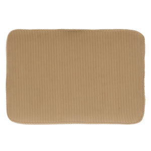 Bennato Mid-Century Wood Base Stool Upholstered In Soft Neutral Fabric Plush Foam Seat For Comfort And Style