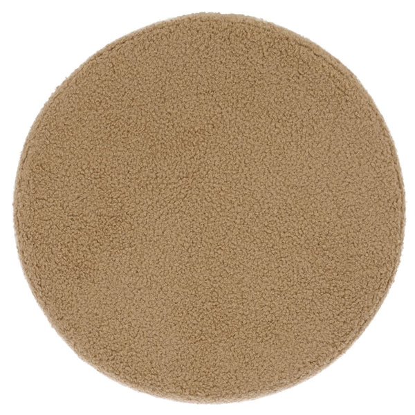 Safavieh Aubrie Teddy Fabric Ottoman - Elegant Beige & Silver Design For Stylish Living Room Comfort Beige ,Silver Wood ,Metal ,Fabric ,Foam Sfv5798a