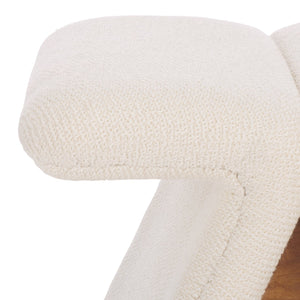 Safavieh Tessabella Teddy Fabric Ottoman – Stylish & Cozy Home Accent With Soft Cushion For Ultimate Comfort Beige Wood ,Fabric ,Foam Sfv5799a