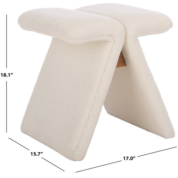 Safavieh Tessabella Teddy Fabric Ottoman – Stylish & Cozy Home Accent With Soft Cushion For Ultimate Comfort Beige Wood ,Fabric ,Foam Sfv5799a