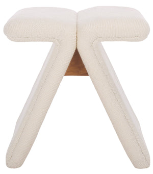 Safavieh Tessabella Teddy Fabric Ottoman – Stylish & Cozy Home Accent With Soft Cushion For Ultimate Comfort Beige Wood ,Fabric ,Foam Sfv5799a