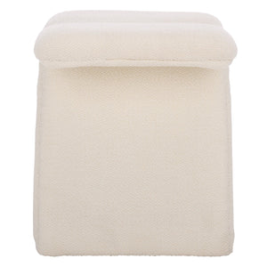 Safavieh Tessabella Teddy Fabric Ottoman – Stylish & Cozy Home Accent With Soft Cushion For Ultimate Comfort Beige Wood ,Fabric ,Foam Sfv5799a