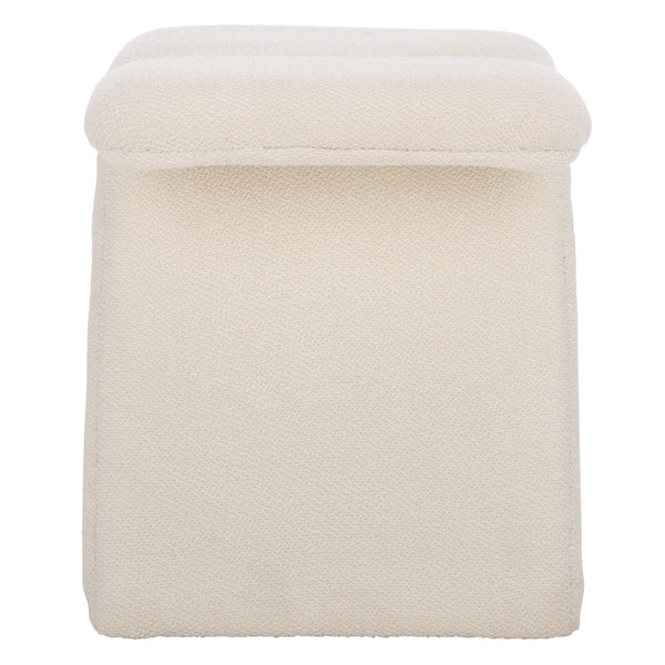 Safavieh Tessabella Teddy Fabric Ottoman – Stylish & Cozy Home Accent With Soft Cushion For Ultimate Comfort Beige Wood ,Fabric ,Foam Sfv5799a