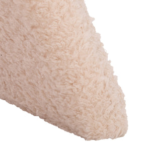 Safavieh Tessabella Teddy Fabric Ottoman – Stylish & Cozy Home Accent With Soft Cushion For Ultimate Comfort Ivory Wood ,Fabric ,Foam Sfv5799b