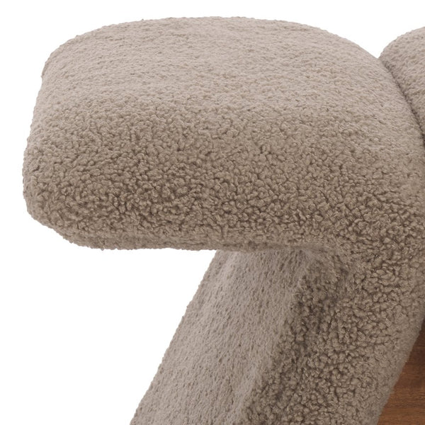 Safavieh Tessabella Teddy Fabric Ottoman – Stylish & Cozy Home Accent With Soft Cushion For Ultimate Comfort Dark Brown Wood ,Fabric ,Foam Sfv5799c