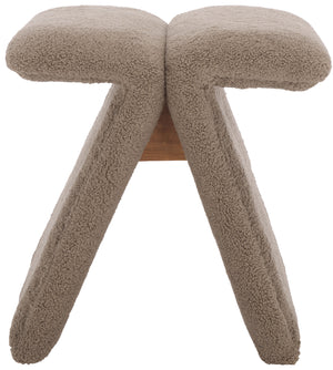 Safavieh Tessabella Teddy Fabric Ottoman – Stylish & Cozy Home Accent With Soft Cushion For Ultimate Comfort Dark Brown Wood ,Fabric ,Foam Sfv5799c