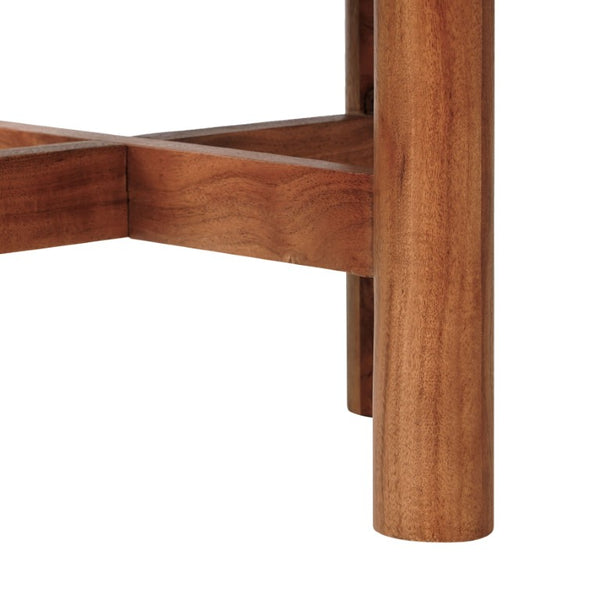 Safavieh Kaylina Handmade Tile Top Square Accent Table with Warm Walnut Wood Base Off White / Walnut SFV5800A