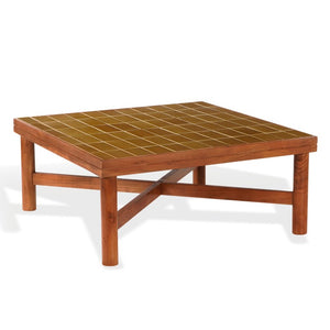 Safavieh Kaylina Handcrafted Tile Top Square Coffee Table with Warm Walnut Wood Base Brown / Walnut SFV5801B